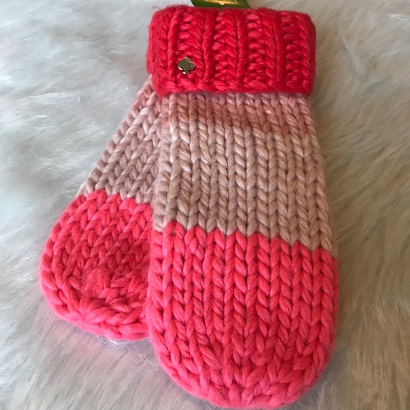 kate spade Accessories - NWT Kate Spade Hand Knit Color Block Mittens